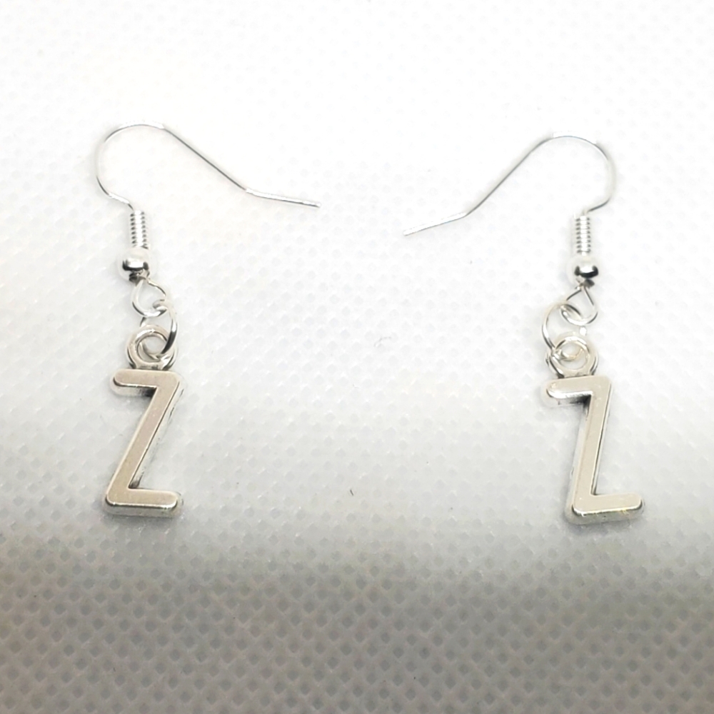 7/$10 Z Initial Earrings, NEW